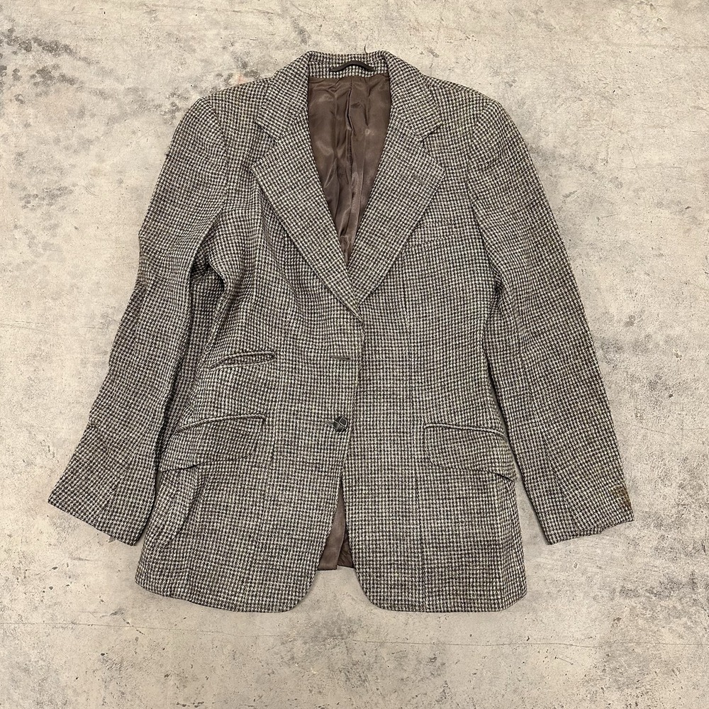 Vintage Harris Tweed Wool Blazer Retro Preppy City